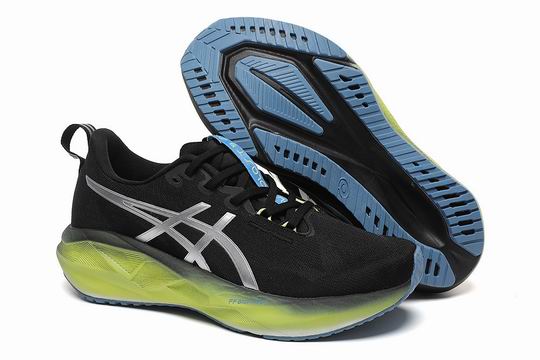 Cheap Asics Novablast Men's Running Shoes Black Silver Green-1
